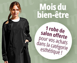Mois du bien-être : 1 robe de salon offerte pour vos achats dans la catégorie esthétique avec le code SALON25 ! *Jusqu’au 31 mai, hors offres broderie, gravure et "exclus web", dans la limite des stocks disponibles.