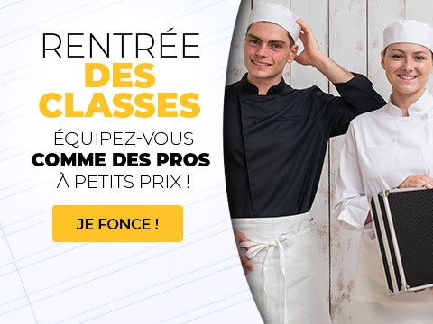 Rentrée des classes : équipez vous comme des pros à petits prix ! Vêtements d'apprentis restauration, service, médical, esthétique, BTP, paysagiste… Tous vos vêtements professionnels, chaussures et coutellerie sont moins chers sur Manelli.fr