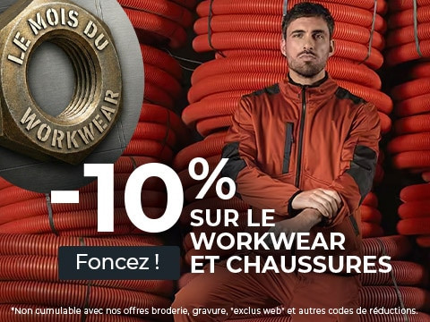 -10% sur les vêtements de travail et chaussures de sécurité ! C'est le mois du workwear en mars chez Manelli !