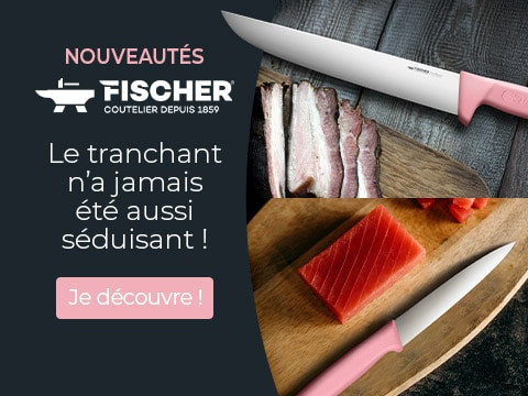Nouveautés coutellerie Ficher gamme rose :  le tranchant n'a jamais été aussi séduisant ! À découvrir sur manelli.fr !