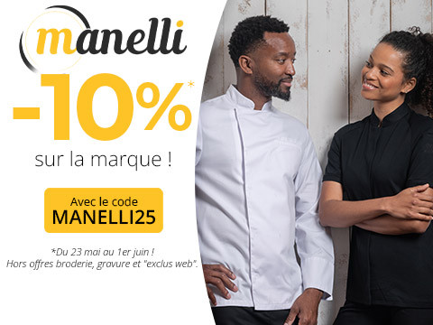 -10% sur la marque Manelli avec le code Manelli25. Du 23 mai au 1er juin ! Hors offres broderie, gravure et "exclus web".