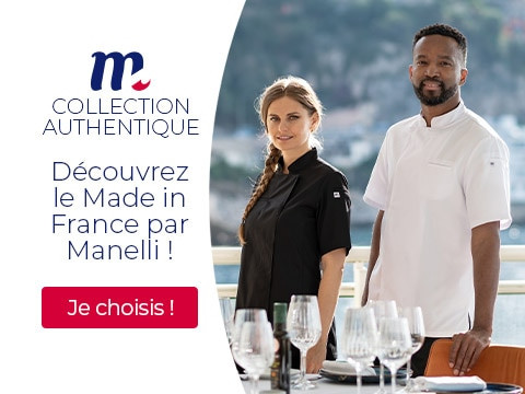 Découvrez la collection Authentique, le made in France par Manelli  : vêtements de cuisine, restauration, santé et bien-être.