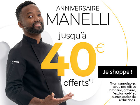 Jusqu'à 40€ offerts sur votre équipement pro ! Vêtements, chaussures et coutellerie… plus vous achetez, plus vous économisez !