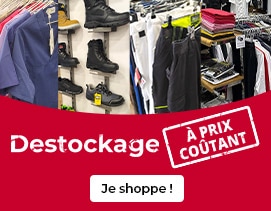 Destockage à prix coûtant tout le mois de février ! Équipez-vous en vêtements pros, chaussures de sécurité et coutellerie