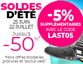 Soldes d'été Manelli : dernière démarque -5% supplémentaires sur la sélection, ne tardez pas pour achetez vos vêtements pros, chaussure de sécurité et coutellerie, jusqu'au 22 juillet !