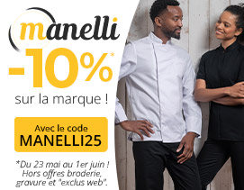 -10% sur la marque Manelli avec le code Manelli25. Du 23 mai au 1er juin ! Hors offres broderie, gravure et "exclus web".