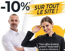 -10% sur tout le site !! Hors offres broderie, gravure, "exclus web" et autres réductions.