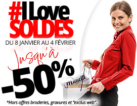 SOLDES d'hiver ! Faites le plein de grandes marques, jusqu'à -50% de remises, du 8 janvier au 4 février. *Hors offres broderies, gravures et “exclus web“.