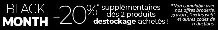 Destockage Black Month : -20% dès 2 produits achetés dans la sélection !