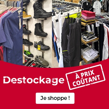 Destockage à prix coûtant tout le mois de février ! Équipez-vous en vêtements pros, chaussures de sécurité et coutellerie