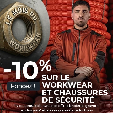 -10% sur le workwear et chaussures de sécurité ce mois-ci !