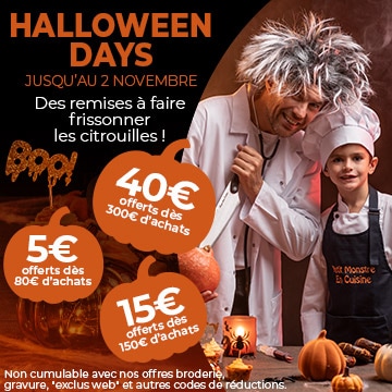 ???? Halloween Days : Jusqu’à 40€ offerts sur vos achats ! Profitez de prix dégressifs terrifiants sur Manelli.fr !