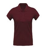 Polo Bio Femme Manches courtes Bordeaux