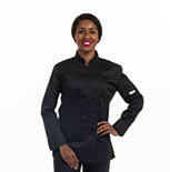 Veste de cuisine noire manches longues Femme