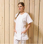 Blouse Médicale Bio/Eco Blanche Asymétrique